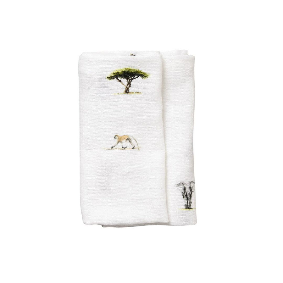 Rosa & Blue Muslin Swaddle - Safari-Swaddling Wraps-Safari-110x110cm | Natural Baby Shower