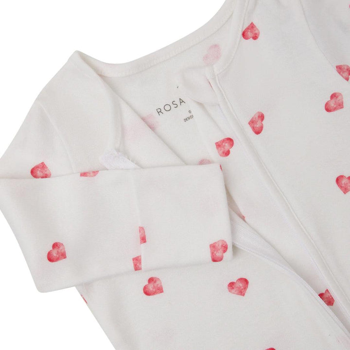 Rosa & Blue Sleepsuit - Heart-Sleepsuits- | Natural Baby Shower