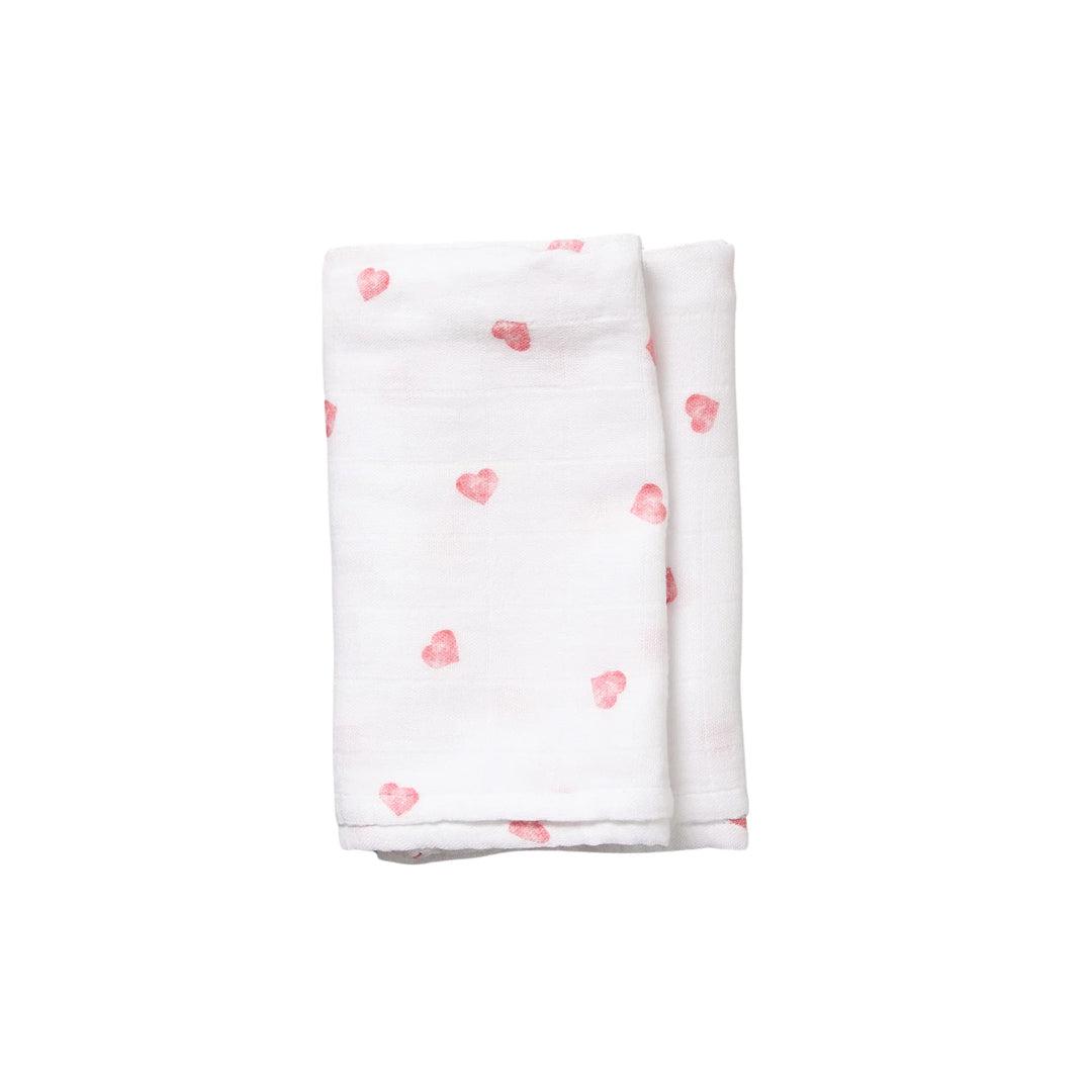 Rosa & Blue Muslin Square - Heart-Muslin Squares-Heart- | Natural Baby Shower