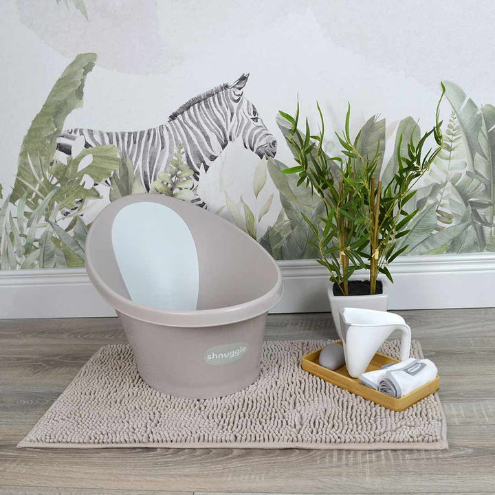 Shnuggle Baby Bath + Plug - Taupe-Baths- | Natural Baby Shower