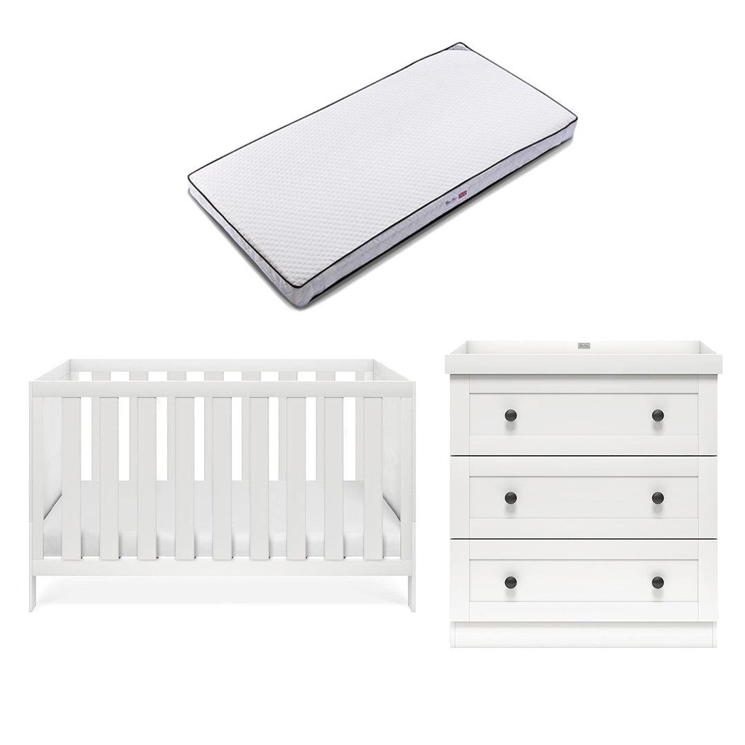 Silver Cross Bromley 2 Piece Room Set - White-Nursery Sets-White-Premium Mattress | Natural Baby Shower