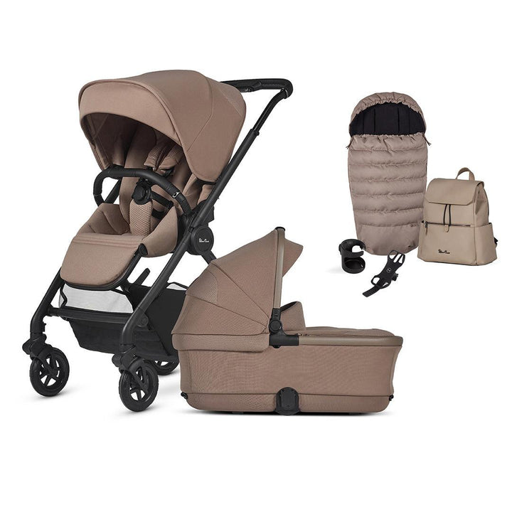 Silver Cross Dune 2 Pushchair - Mocha-Strollers-Mocha-First Bed Folding Carrycot | Natural Baby Shower