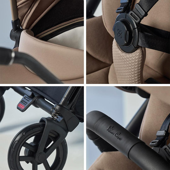 Silver Cross Dune 2 Pushchair - Mocha-Strollers-Mocha-First Bed Folding Carrycot | Natural Baby Shower