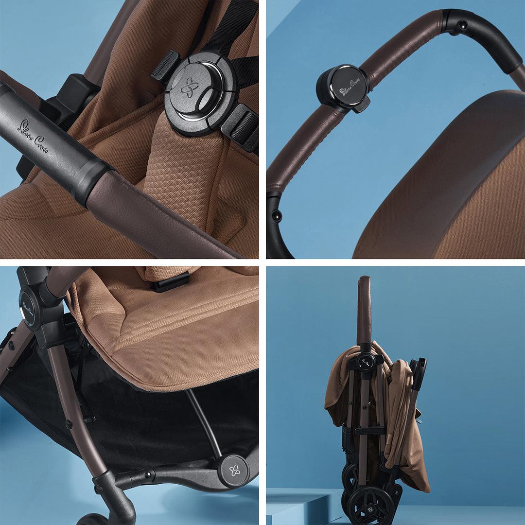 Silver Cross Jet 5 Pushchair + Dream Car Seat Travel System - Cinnamon-Travel Systems-Cinnamon-No Footmuff | Natural Baby Shower