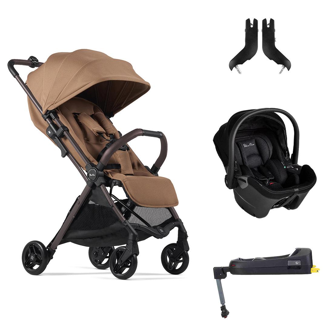 Silver Cross Jet 5 Pushchair + Dream Car Seat Travel System - Cinnamon-Travel Systems-Cinnamon-No Footmuff | Natural Baby Shower