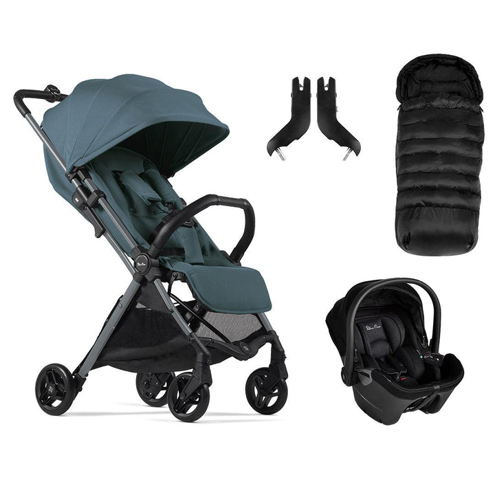 Silver Cross Jet 5 Pushchair + Dream Car Seat Travel System - Mineral-Travel Systems-Mineral-No Footmuff | Natural Baby Shower