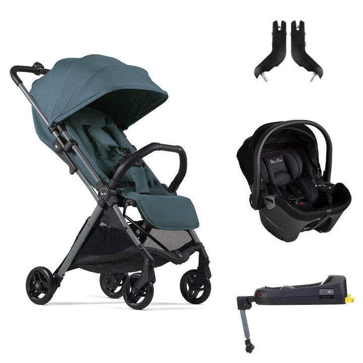 Silver Cross Jet 5 Pushchair + Dream Car Seat Travel System - Mineral-Travel Systems-Mineral-No Footmuff | Natural Baby Shower