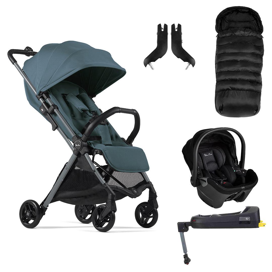 Silver Cross Jet 5 Pushchair + Dream Car Seat Travel System - Mineral-Travel Systems-Mineral-No Footmuff | Natural Baby Shower