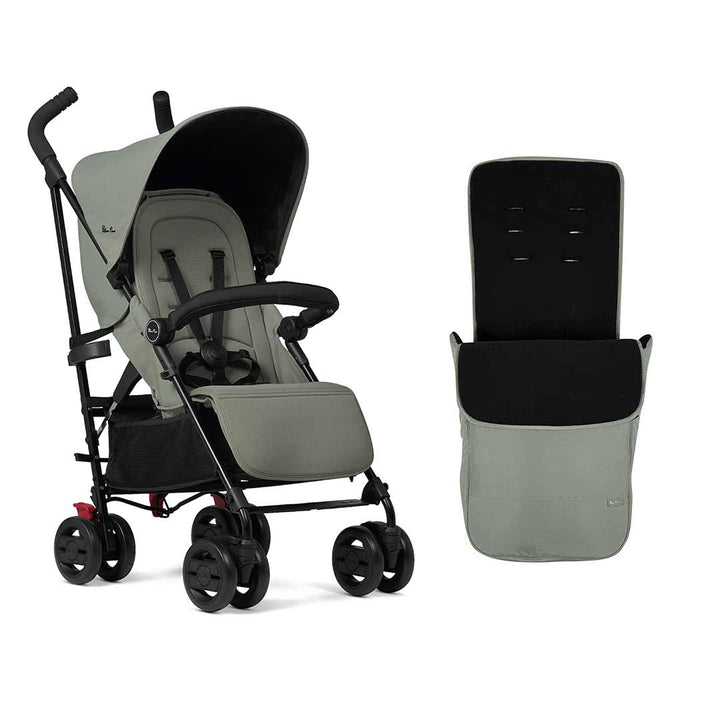 Silver Cross Pop Lightweight Stroller - Sage-Strollers-Sage-With Footmuff | Natural Baby Shower