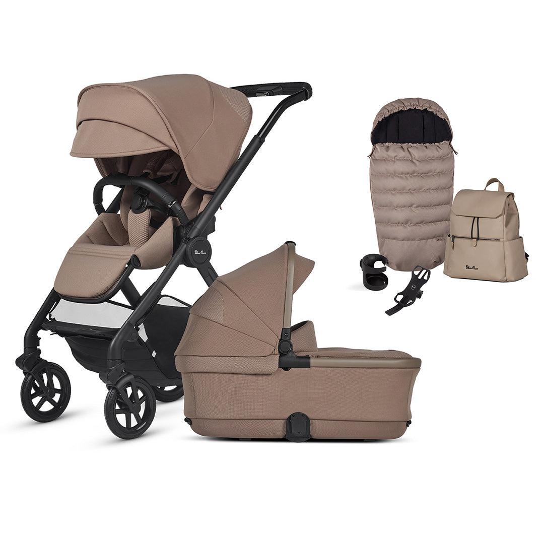 Silver Cross Reef 2 Pushchair - Mocha-Strollers-Mocha-First Bed Folding Carrycot | Natural Baby Shower