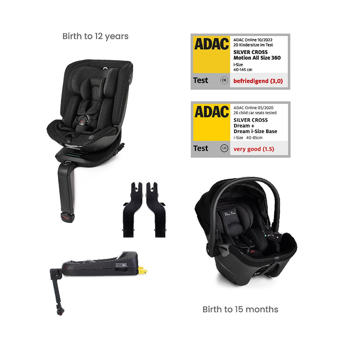 Silver Cross Wave 3 Pushchair Ultimate Motion Bundle - Onyx-Travel Systems-Onyx- | Natural Baby Shower