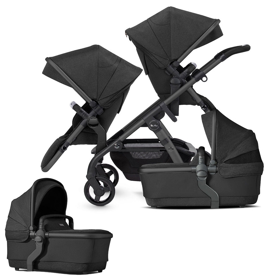 Silver Cross Wave 3 Twin Pushchair - Onyx-Strollers- | Natural Baby Shower