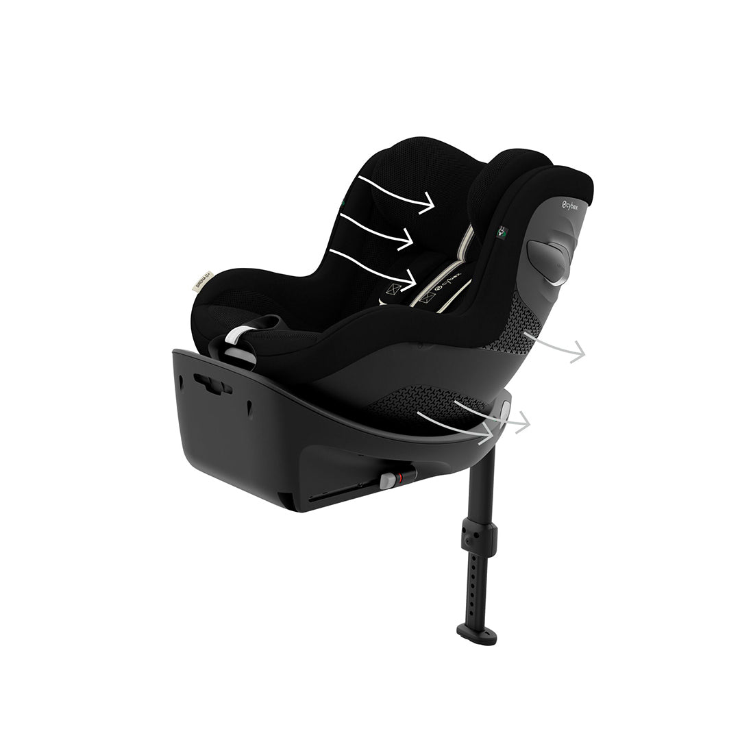 CYBEX Sirona G i-Size Plus Car Seat - Moon Black-Car Seats-Moon Black- | Natural Baby Shower