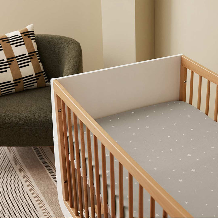 Snuz Twin Pack Cot Bed Sheets - Grey Star-Sheets-Grey Star-Cot Bed | Natural Baby Shower