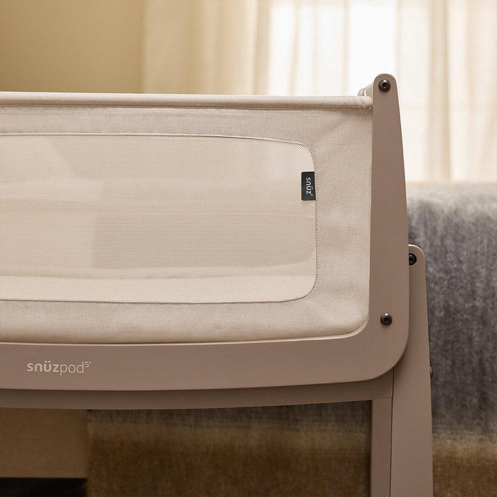 SnuzPod 5 Bedside Crib - Mocha-Bedside Cribs-Mocha-Crib | Natural Baby Shower