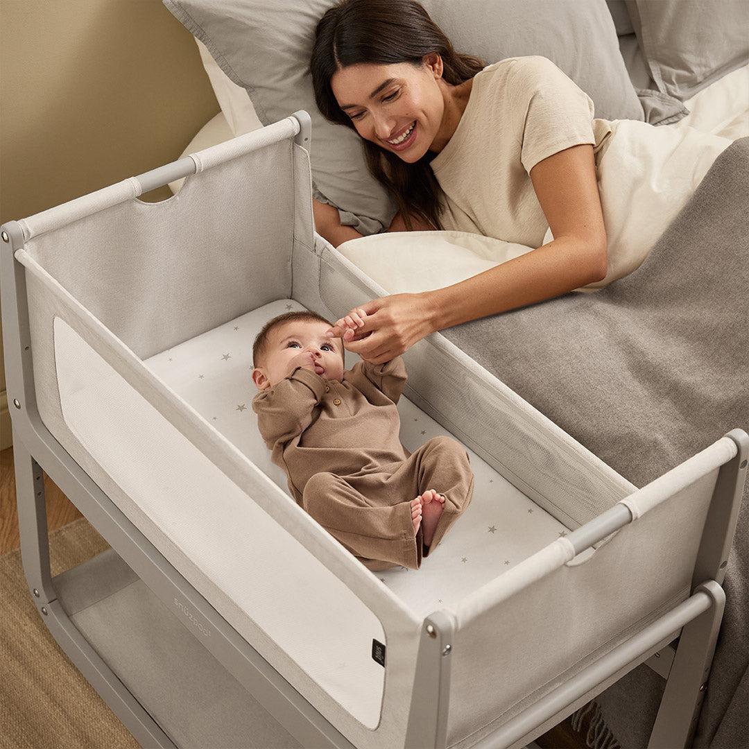 SnuzPod 5 Bedside Crib - Pebble-Bedside Cribs-Pebble-Crib | Natural Baby Shower