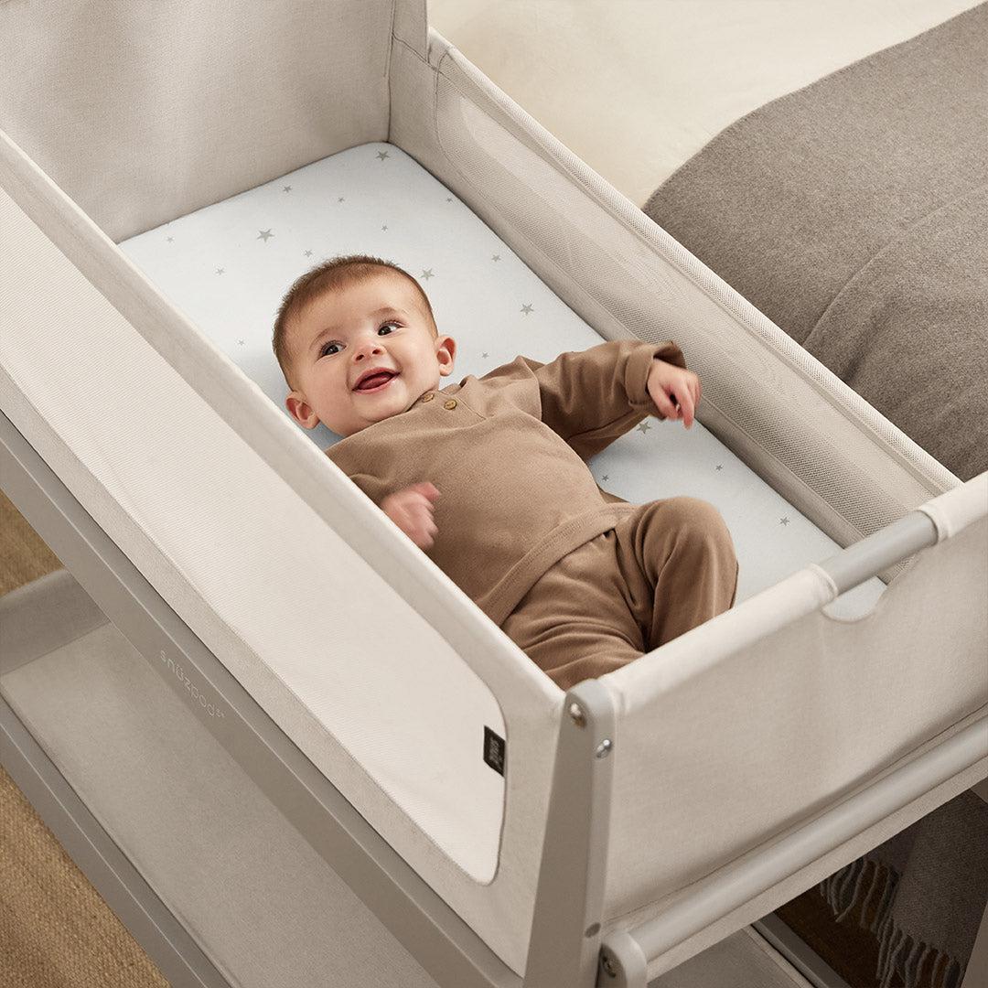 SnuzPod 5 Bedside Crib - Pebble-Bedside Cribs-Pebble-Crib | Natural Baby Shower