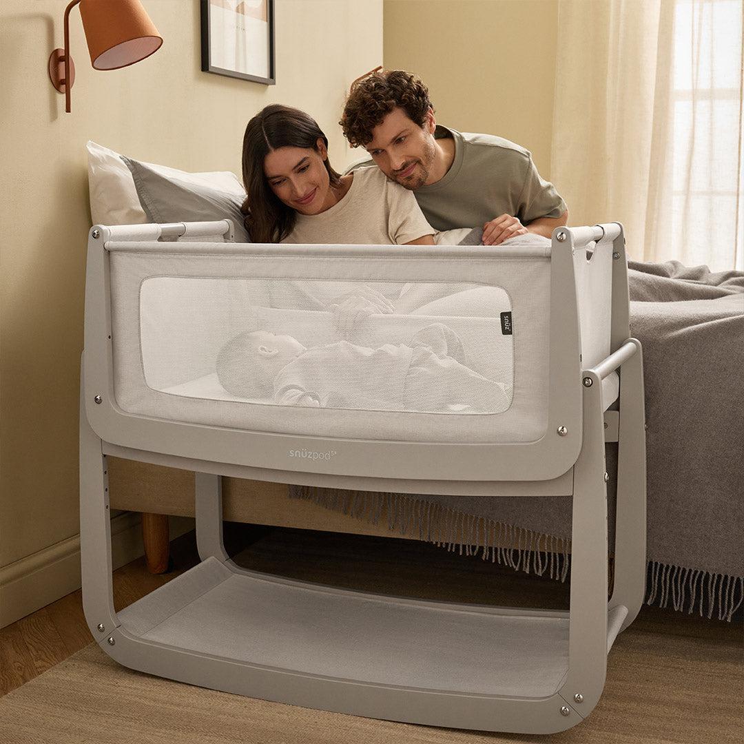 SnuzPod 5 Bedside Crib - Pebble-Bedside Cribs-Pebble-Crib | Natural Baby Shower