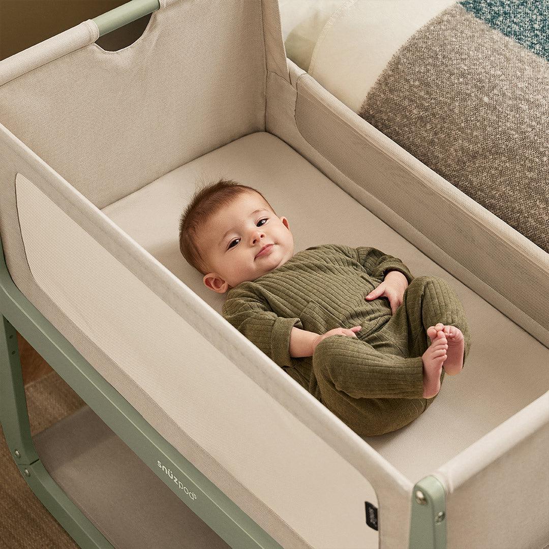 SnuzPod 5 Bedside Crib - Sage-Bedside Cribs-Sage-Crib | Natural Baby Shower