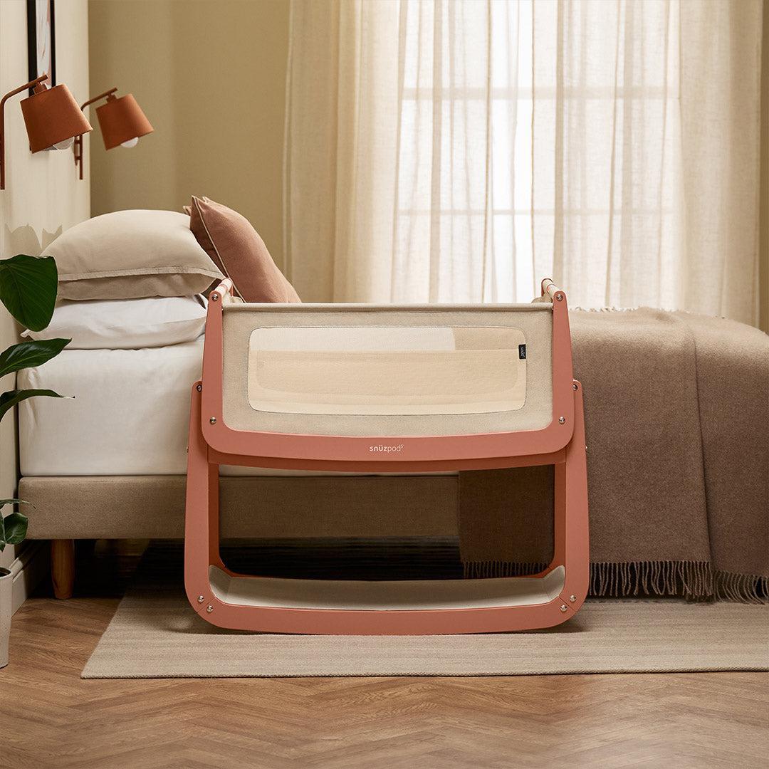 SnuzPod 5 Bedside Crib - Terracotta-Bedside Cribs-Terracotta-Crib | Natural Baby Shower