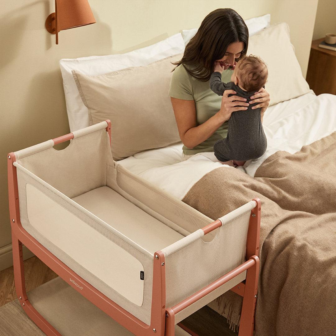 SnuzPod 5 Bedside Crib - Terracotta-Bedside Cribs-Terracotta-Crib | Natural Baby Shower