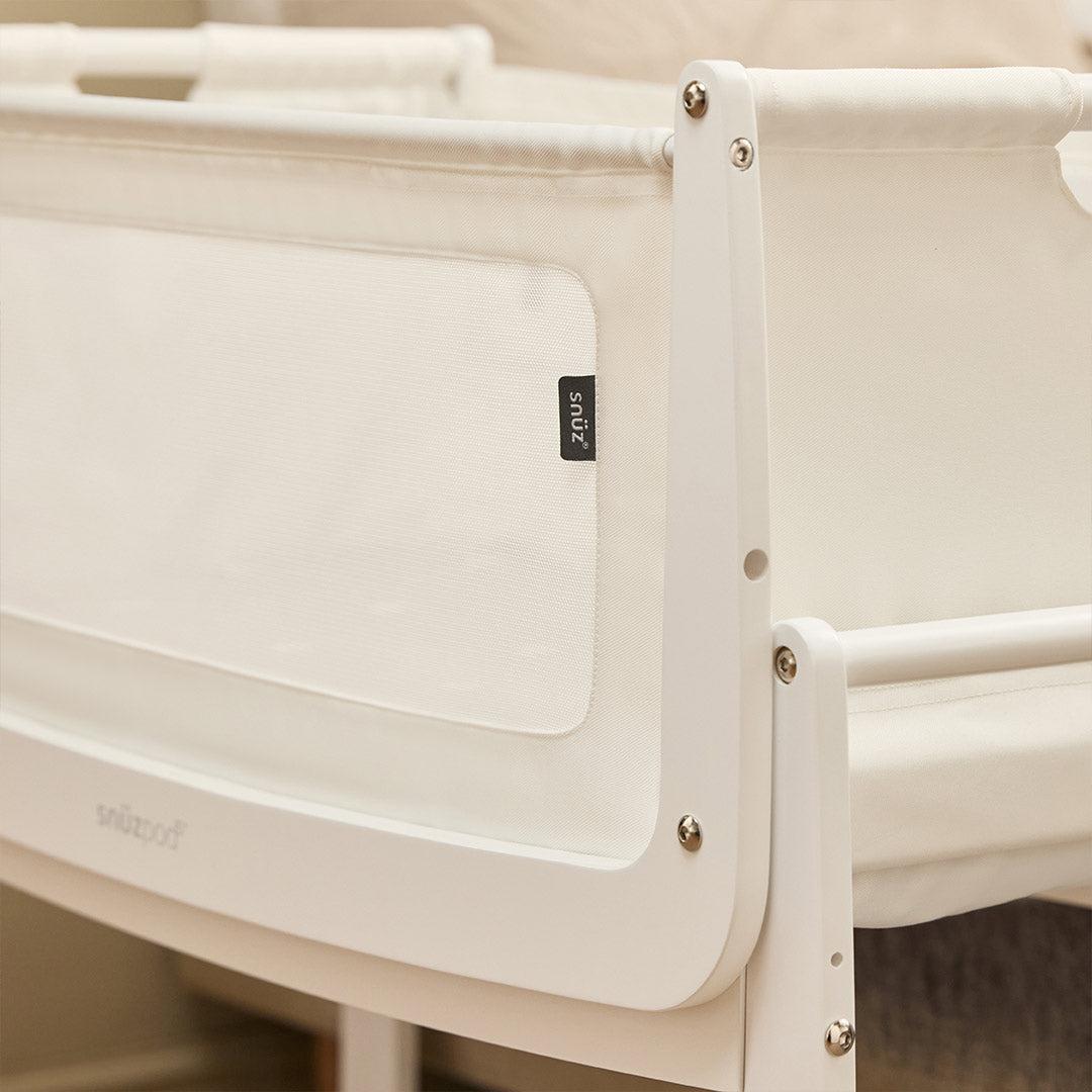 SnuzPod 5 Bedside Crib - White-Bedside Cribs-White-Crib | Natural Baby Shower