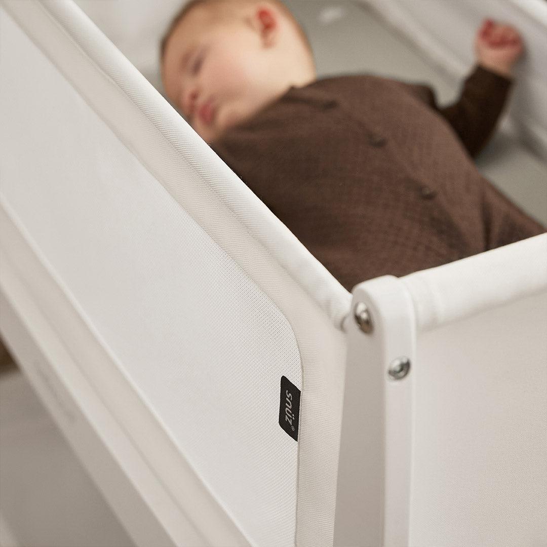 SnuzPod 5 Bedside Crib - White-Bedside Cribs-White-Crib | Natural Baby Shower