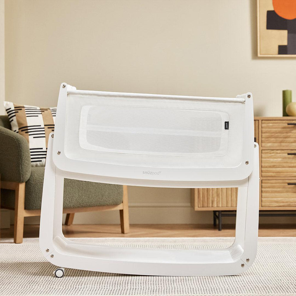 SnuzPod 5 Bedside Crib - White-Bedside Cribs-White-Crib | Natural Baby Shower