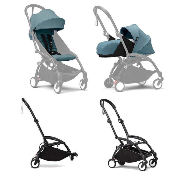 Sibling bundle - Stokke YOYO3 Stroller for siblings-Strollers-Aqua-Black | Natural Baby Shower