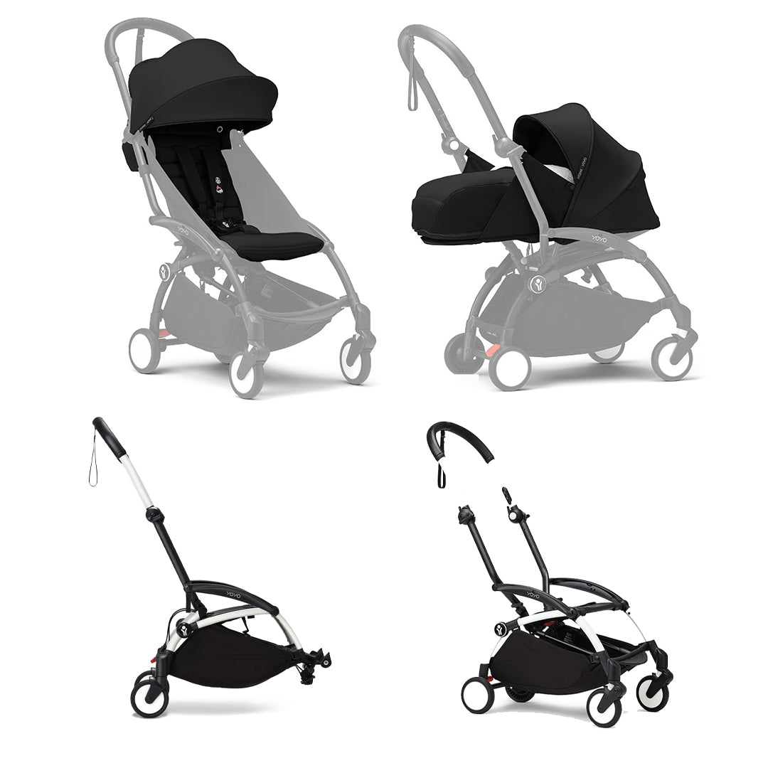 Sibling bundle - Stokke YOYO3 Stroller for siblings-Strollers-Black-White | Natural Baby Shower