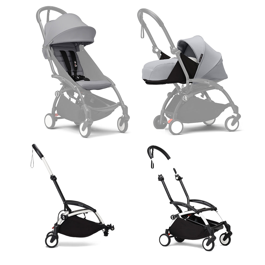 Sibling bundle - Stokke YOYO3 Stroller for siblings-Strollers-Stone-White | Natural Baby Shower