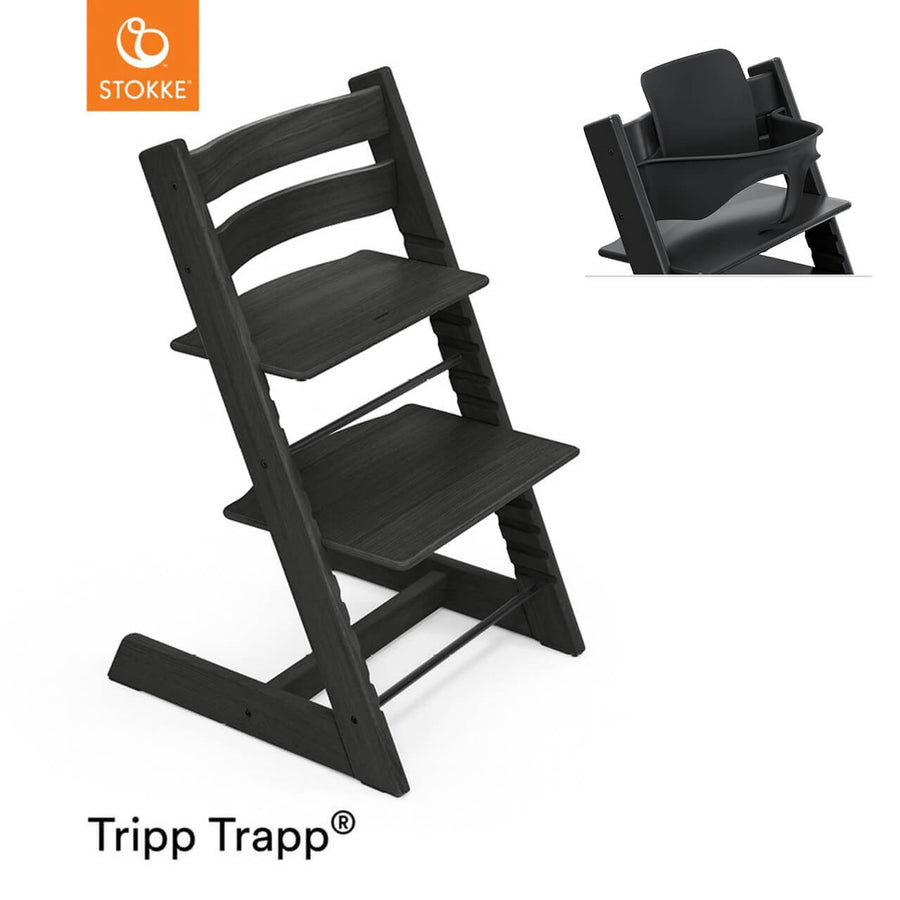 Stokke Tripp Trapp Highchair - Oak Black-Highchairs-With Baby Set- | Natural Baby Shower