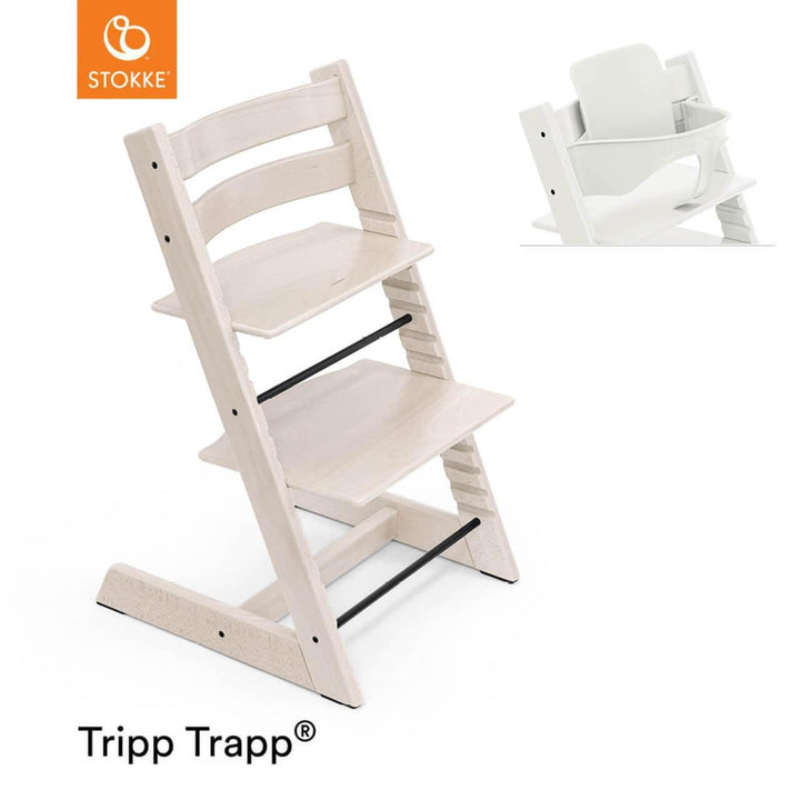 Stokke Tripp Trapp Highchair - Whitewash-Highchairs-With Baby Set- | Natural Baby Shower