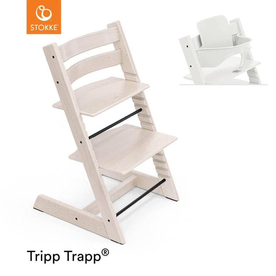 Stokke Tripp Trapp Highchair - Whitewash-Highchairs-With Baby Set- | Natural Baby Shower