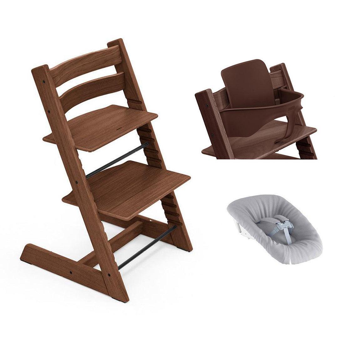 Stokke Tripp Trapp Highchair Newborn + Baby Set Bundle-Highchairs-Warm Oak Brown- | Natural Baby Shower