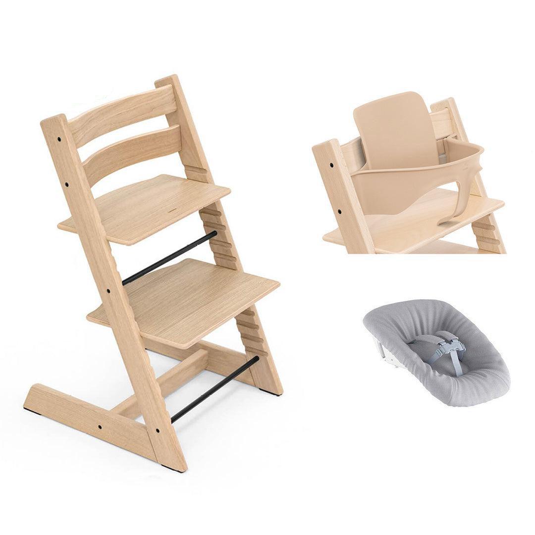 Stokke Tripp Trapp Highchair Newborn + Baby Set Bundle-Highchairs-Oak Natural- | Natural Baby Shower