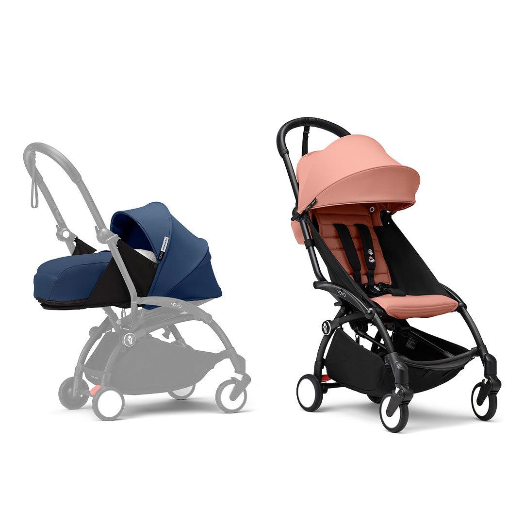 Stokke YOYO3 stroller from newborn to toddler - Black Frame-Strollers-Ginger-Air France Blue | Natural Baby Shower