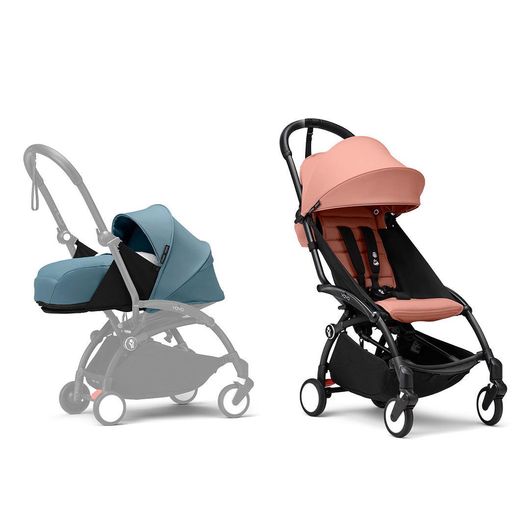 Stokke YOYO3 stroller from newborn to toddler - Black Frame-Strollers-Ginger-Aqua | Natural Baby Shower