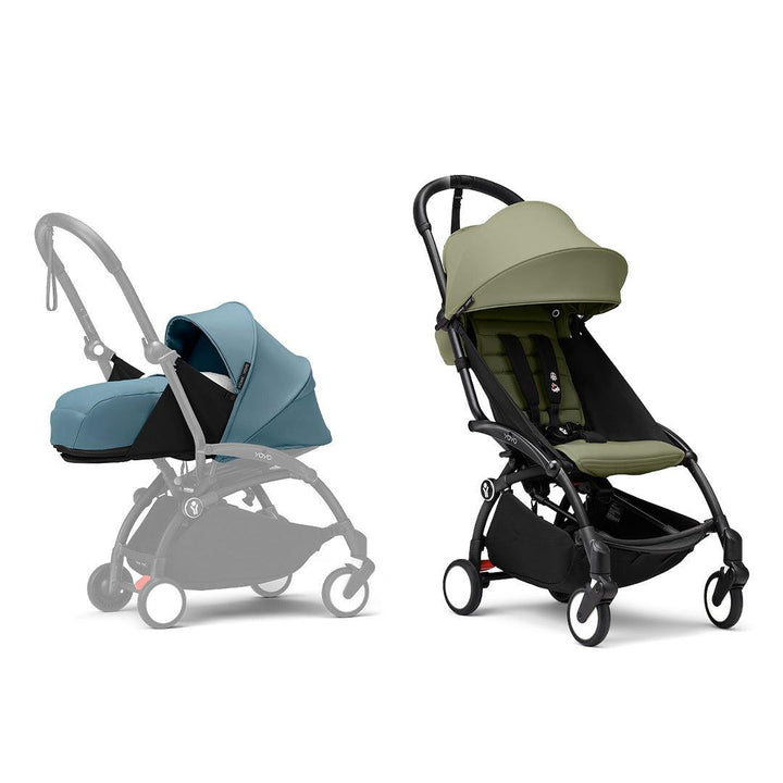 Stokke YOYO3 stroller from newborn to toddler - Black Frame-Strollers-Olive-Aqua | Natural Baby Shower