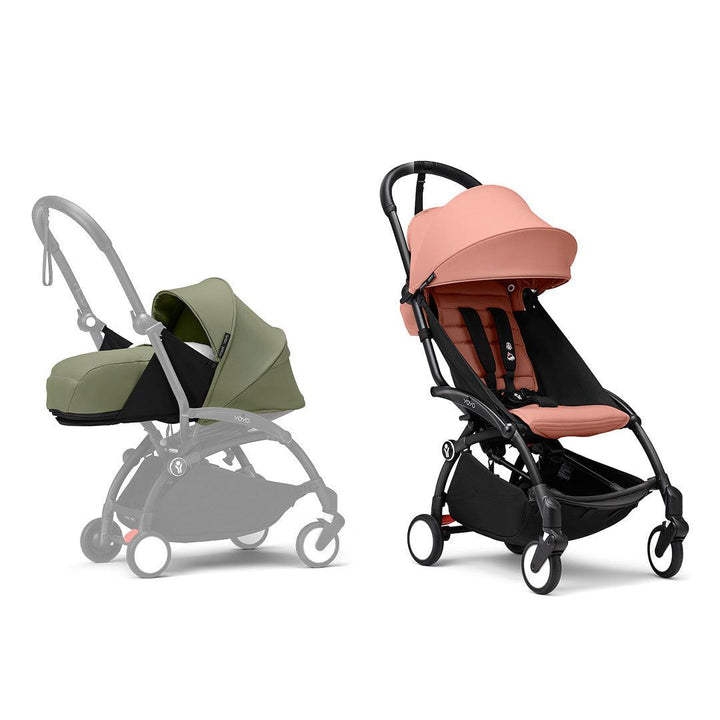 Stokke YOYO3 stroller from newborn to toddler - Black Frame-Strollers-Ginger-Olive | Natural Baby Shower