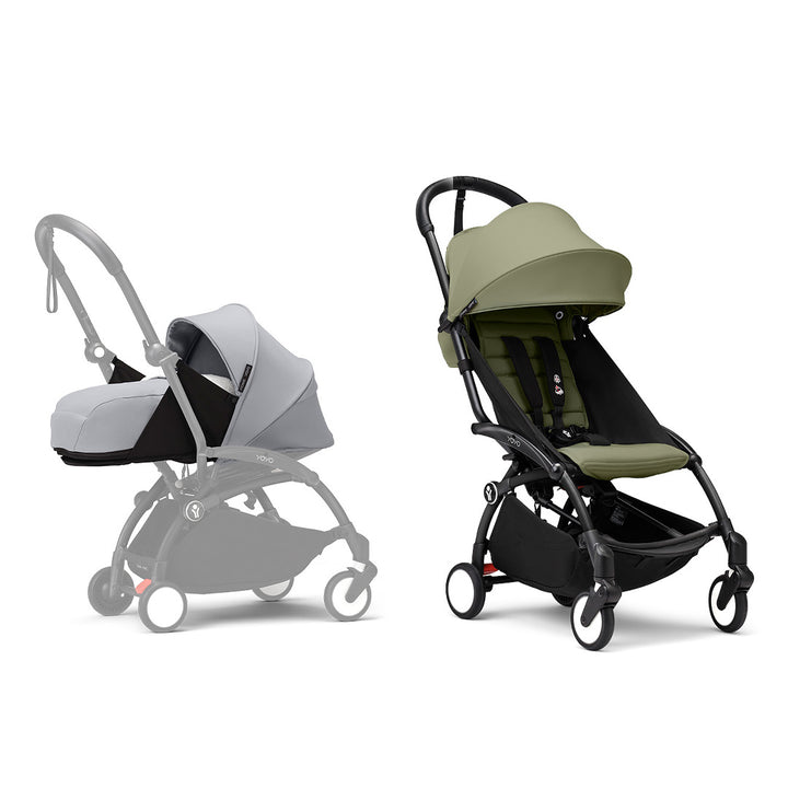 Stokke YOYO3 stroller from newborn to toddler - Black Frame-Strollers-Olive-Stone | Natural Baby Shower