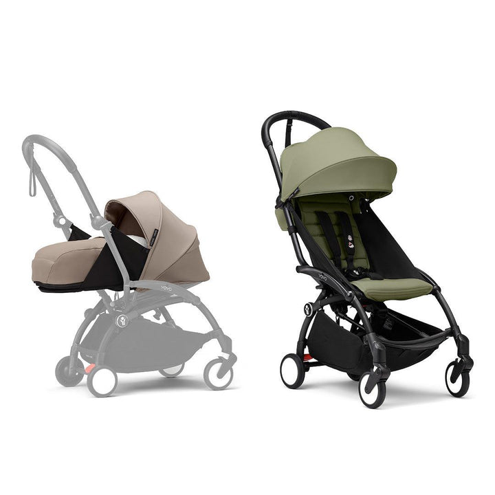 Stokke YOYO3 stroller from newborn to toddler - Black Frame-Strollers-Olive-Taupe | Natural Baby Shower