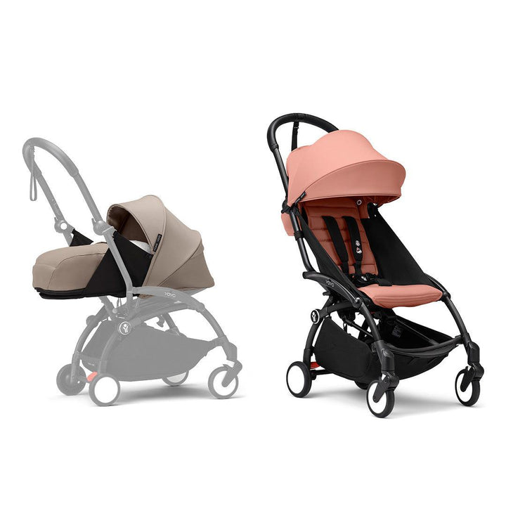 Stokke YOYO3 stroller from newborn to toddler - Black Frame-Strollers-Ginger-Taupe | Natural Baby Shower