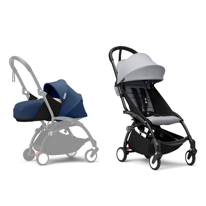 Stokke YOYO3 stroller from newborn to toddler - Black Frame-Strollers-Stone-Air France Blue | Natural Baby Shower