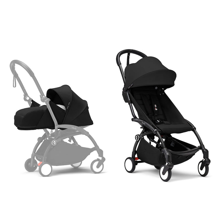 Stokke YOYO3 stroller from newborn to toddler - Black Frame-Strollers-Black-Black | Natural Baby Shower