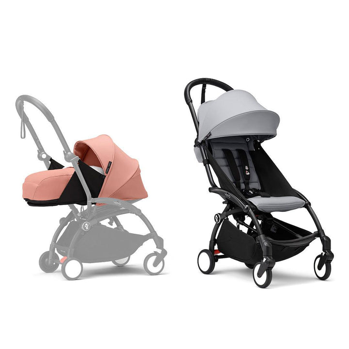 Stokke YOYO3 stroller from newborn to toddler - Black Frame-Strollers-Stone-Ginger | Natural Baby Shower