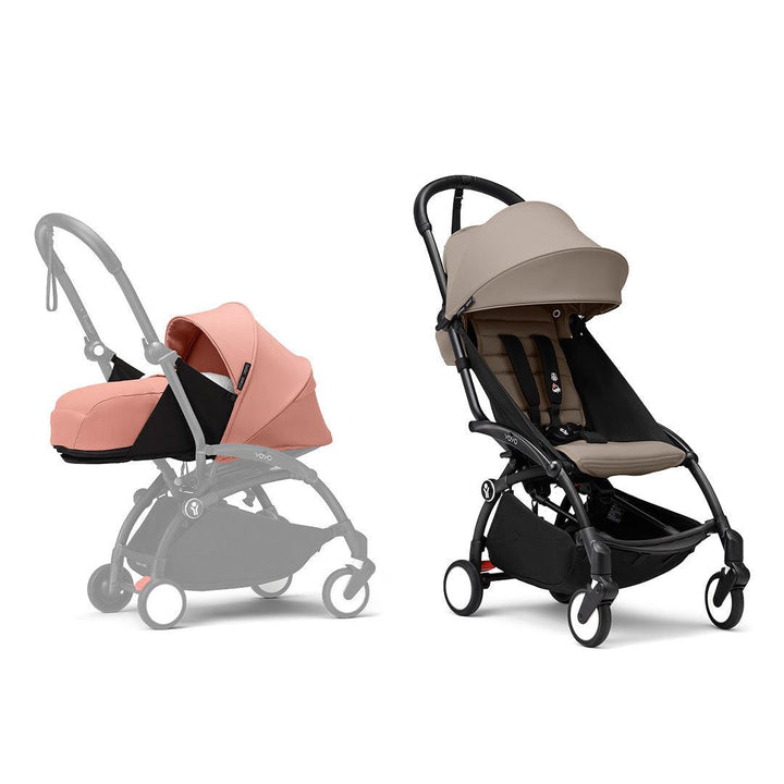 Stokke YOYO3 stroller from newborn to toddler - Black Frame-Strollers-Taupe-Ginger | Natural Baby Shower