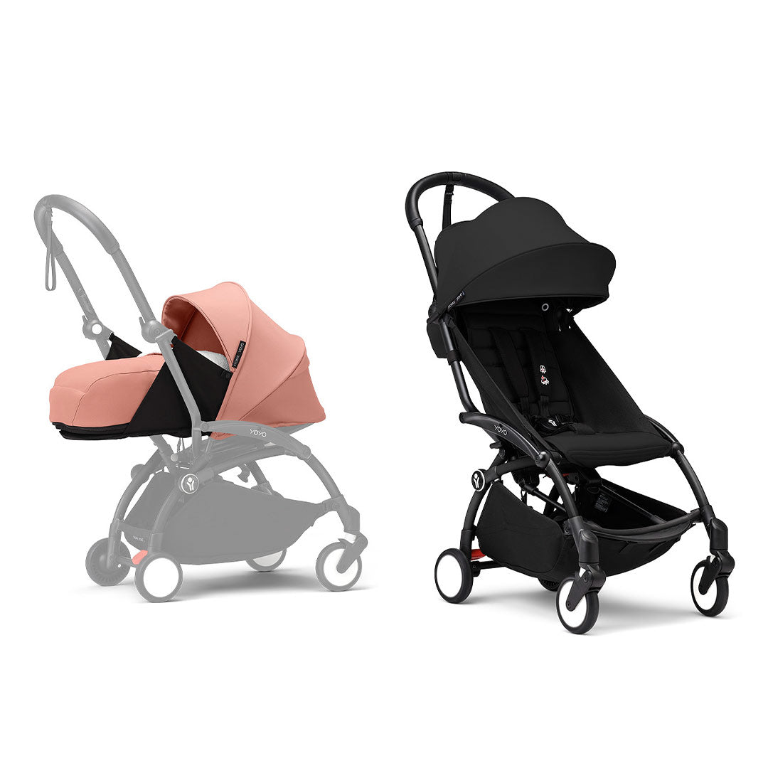 Stokke YOYO3 stroller from newborn to toddler - Black Frame-Strollers-Black-Ginger | Natural Baby Shower