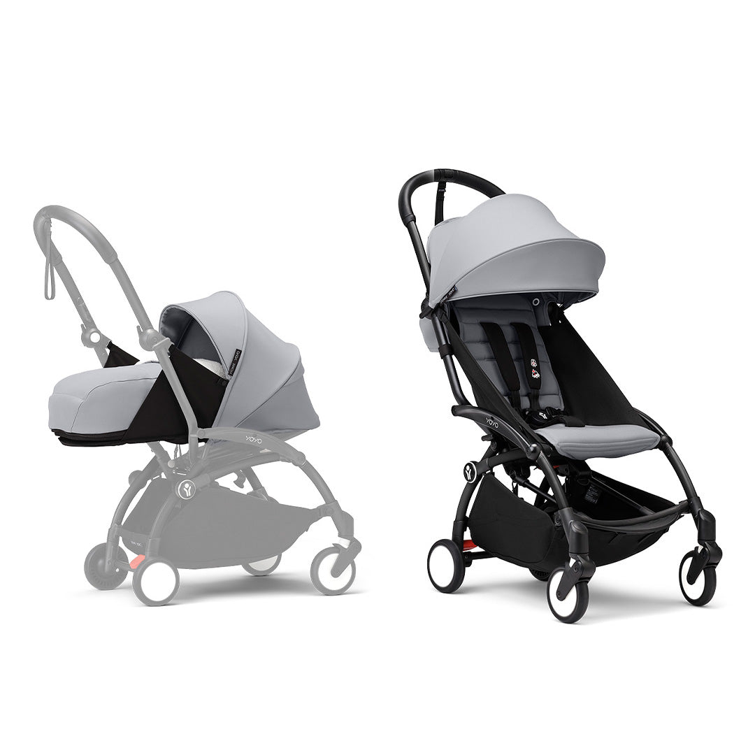 Stokke YOYO3 stroller from newborn to toddler - Black Frame-Strollers-Stone-Stone | Natural Baby Shower