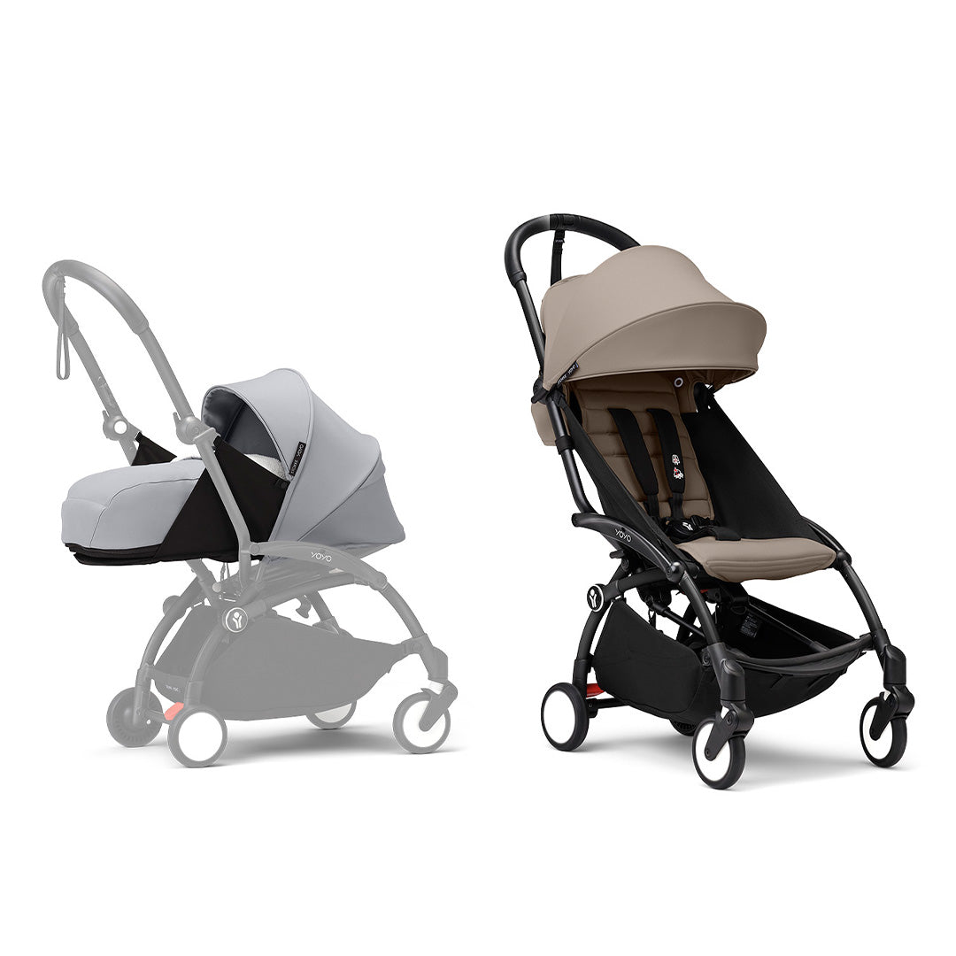 Stokke YOYO3 stroller from newborn to toddler - Black Frame-Strollers-Taupe-Stone | Natural Baby Shower